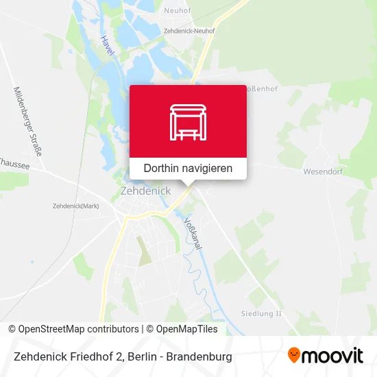 Zehdenick Friedhof 2 Karte