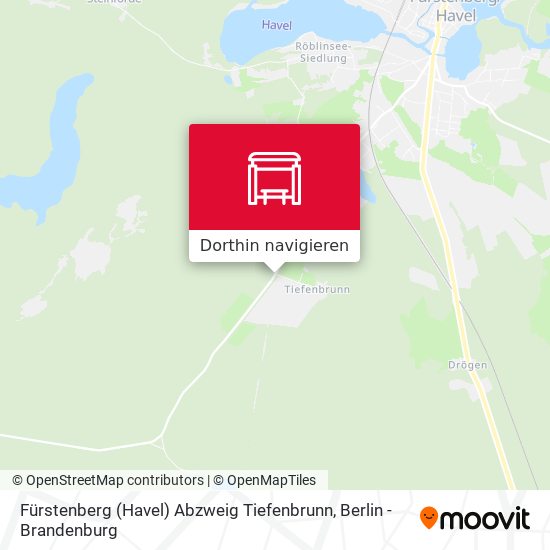 Fürstenberg (Havel) Abzweig Tiefenbrunn Karte