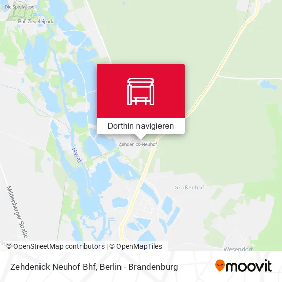 Zehdenick Neuhof Bhf Karte