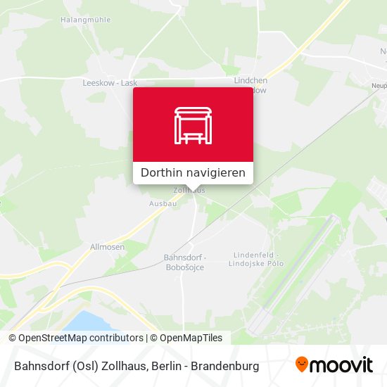 Bahnsdorf (Osl) Zollhaus Karte