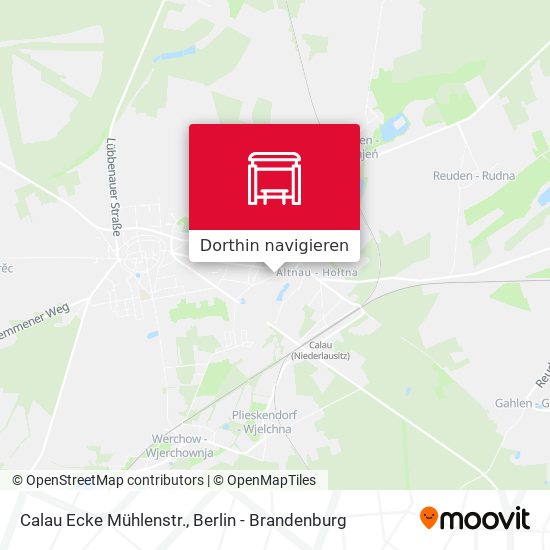 Calau Ecke Mühlenstr. Karte