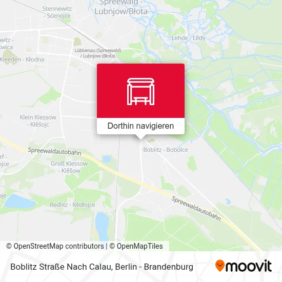 Boblitz Straße Nach Calau Karte