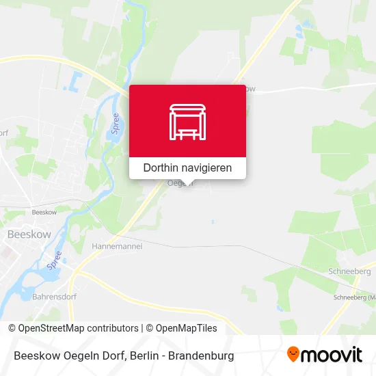 Beeskow Oegeln Dorf Karte