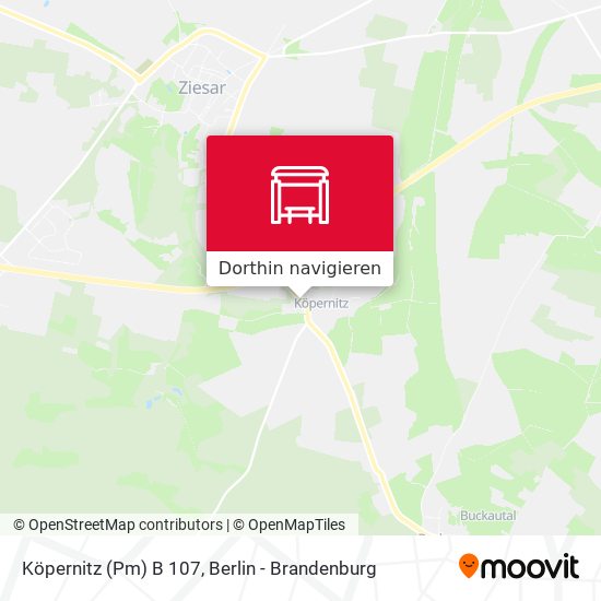 Köpernitz (Pm) B 107 Karte