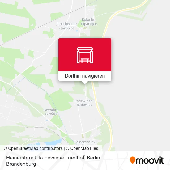 Heinersbrück Radewiese Friedhof Karte