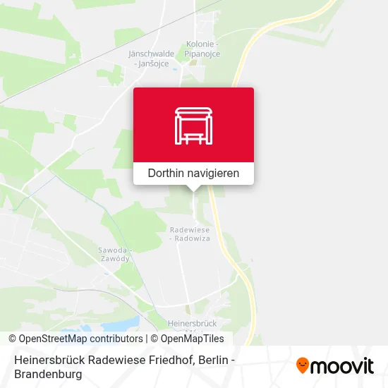 Heinersbrück Radewiese Friedhof Karte