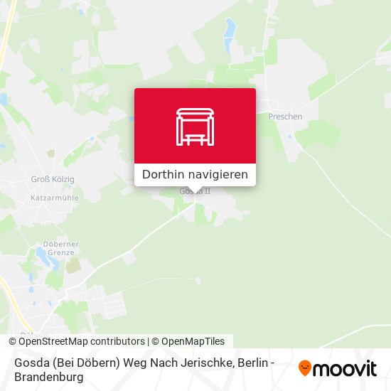 Gosda (Bei Döbern) Weg Nach Jerischke Karte