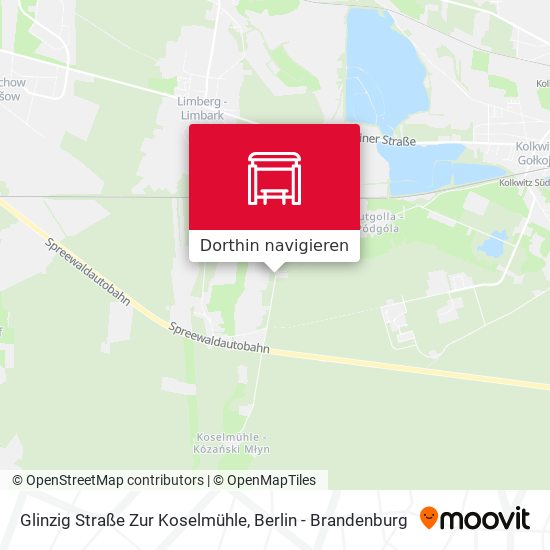 Glinzig Straße Zur Koselmühle Karte