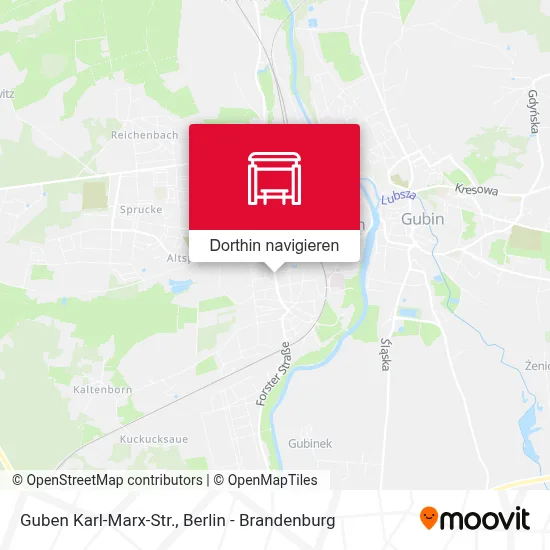 Guben Karl-Marx-Str. Karte