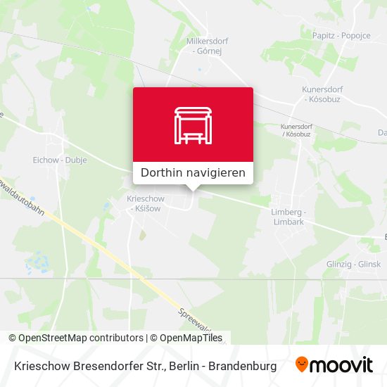 Krieschow Bresendorfer Str. Karte