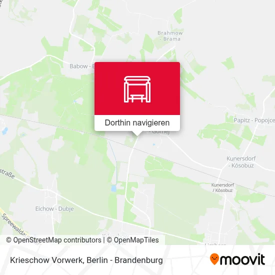 Krieschow Vorwerk Karte