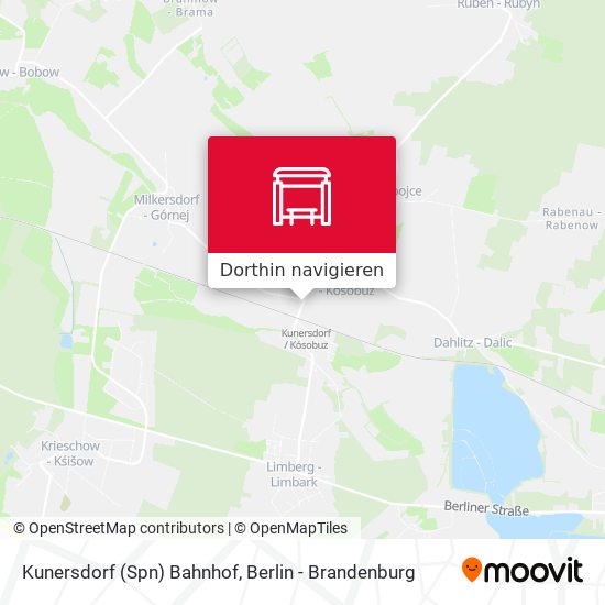 Kunersdorf (Spn) Bahnhof Karte