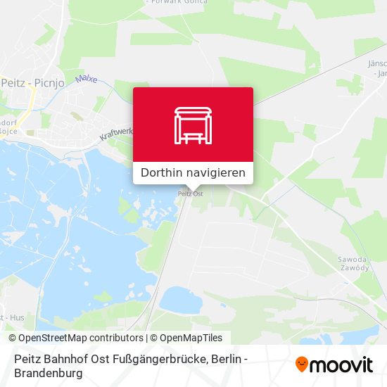 Peitz Bahnhof Ost Fußgängerbrücke Karte