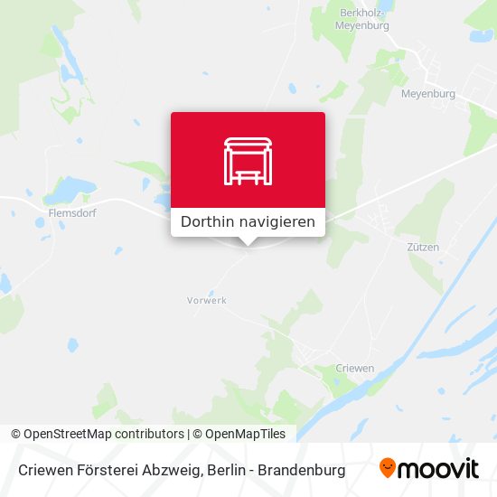 Criewen Försterei Abzweig Karte
