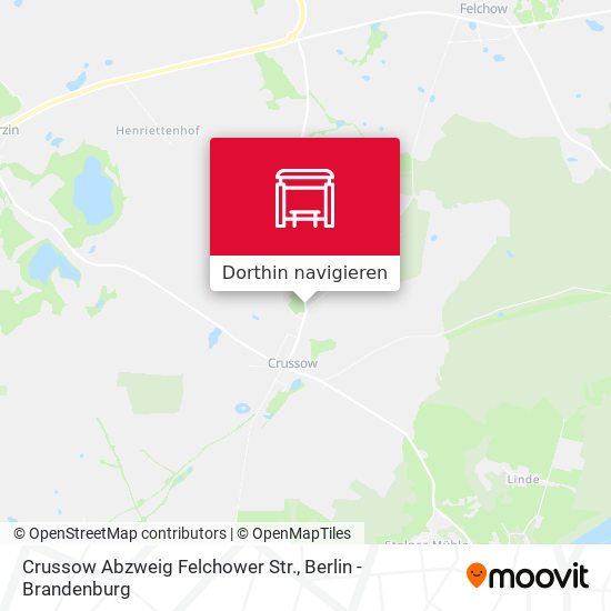 Crussow Abzweig Felchower Str. Karte