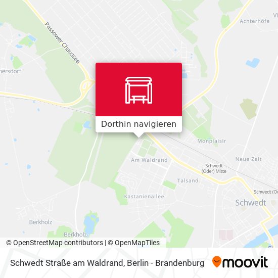 Schwedt Straße am Waldrand Karte
