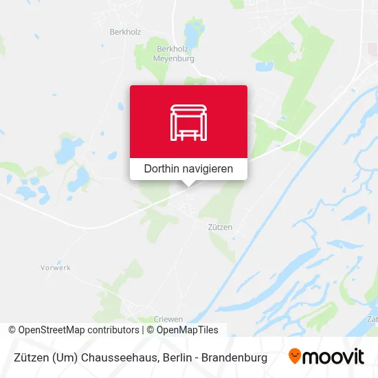 Zützen (Um) Chausseehaus Karte