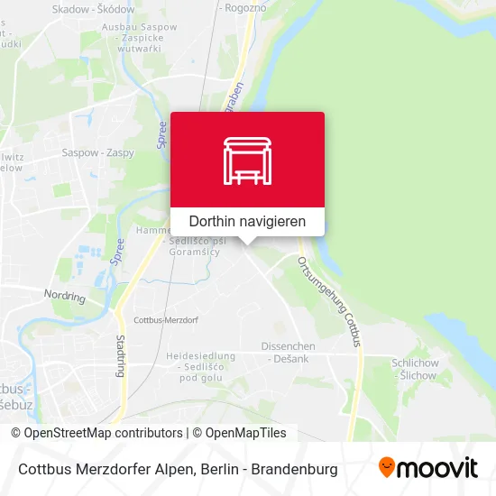 Cottbus Merzdorfer Alpen Karte