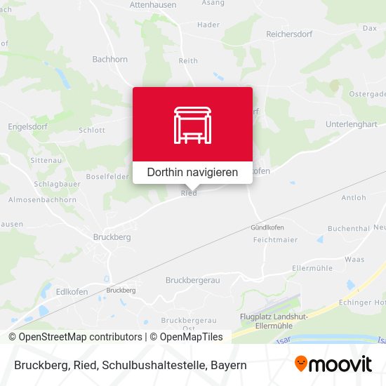 Bruckberg, Ried, Schulbushaltestelle Karte