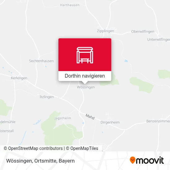 Wössingen, Ortsmitte Karte