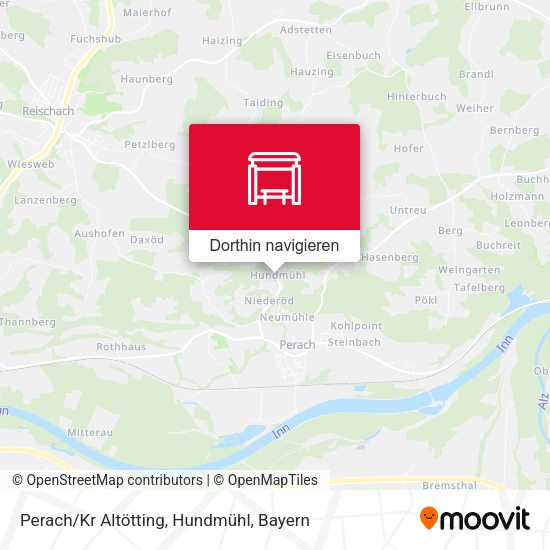 Perach/Kr Altötting, Hundmühl Karte