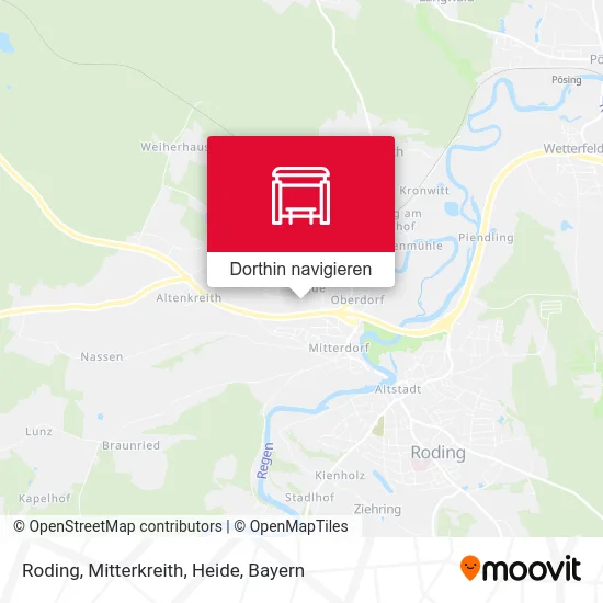 Roding, Mitterkreith, Heide Karte