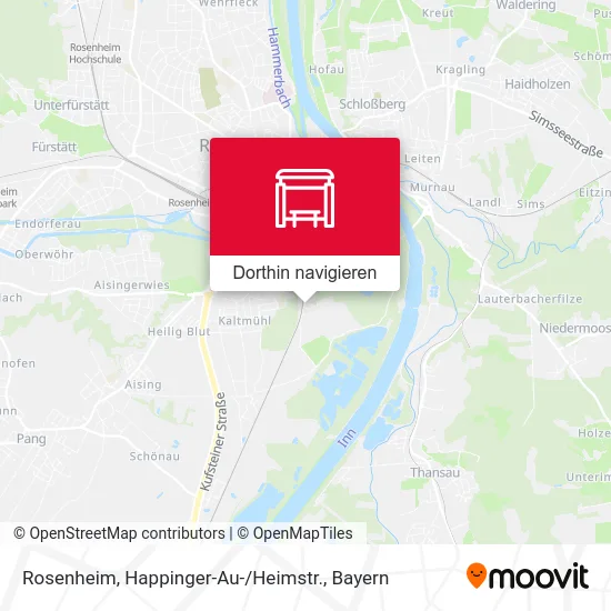 Rosenheim, Happinger-Au- / Heimstr. Karte