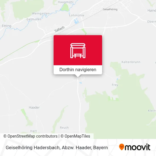 Geiselhöring Hadersbach, Abzw. Haader Karte