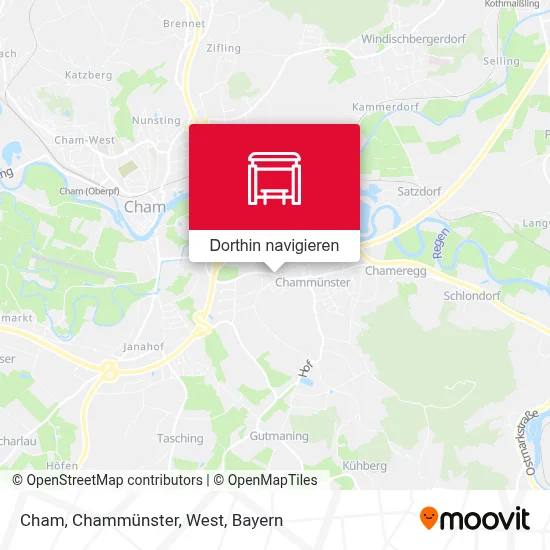 Cham, Chammünster, West Karte