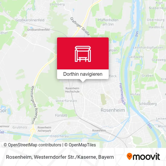 Rosenheim, Westerndorfer Str. / Kaserne Karte