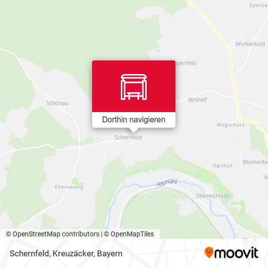 Schernfeld, Kreuzäcker Karte