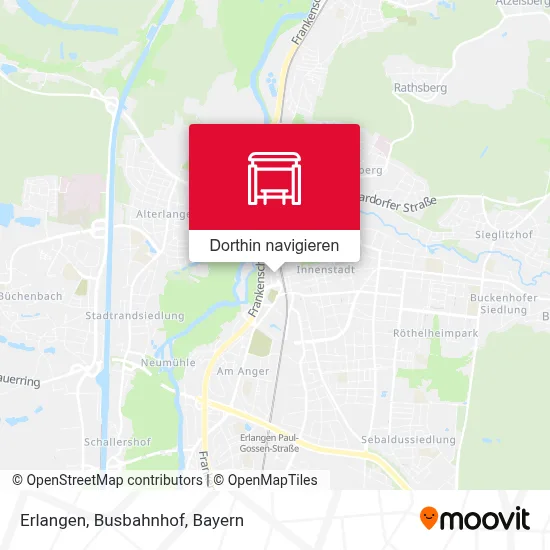 Erlangen, Busbahnhof Karte