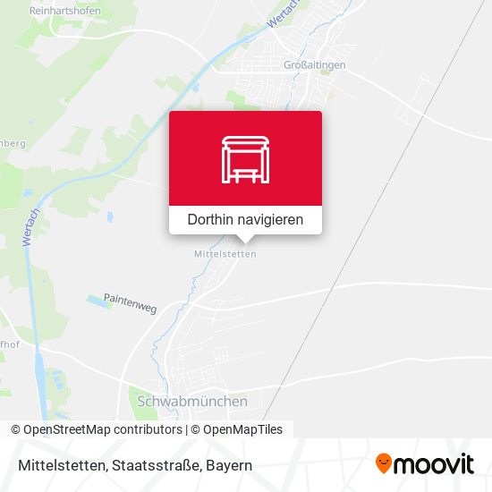 Mittelstetten, Staatsstraße Karte