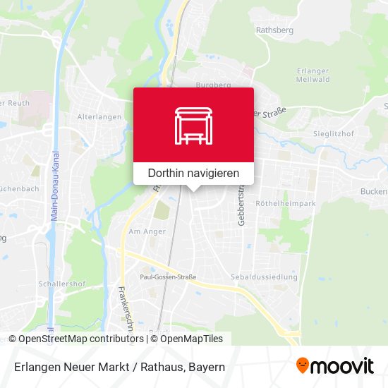 Erlangen Neuer Markt / Rathaus Karte