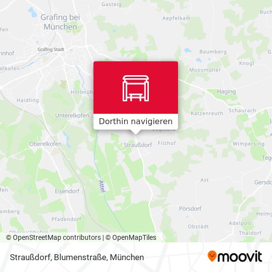 Straußdorf, Blumenstraße Karte