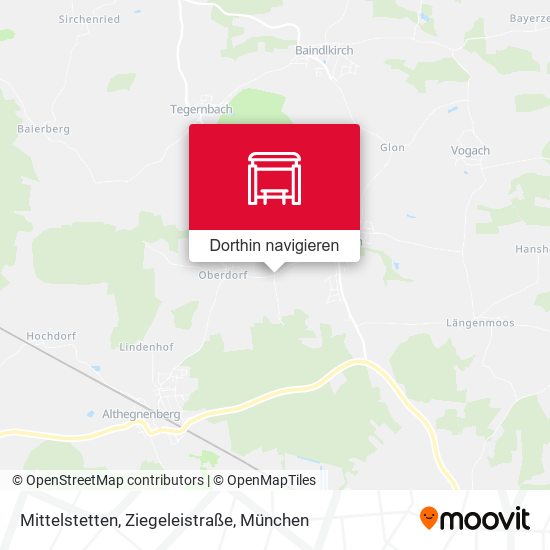 Mittelstetten, Ziegeleistraße Karte