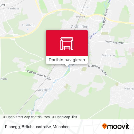 Planegg, Bräuhausstraße Karte