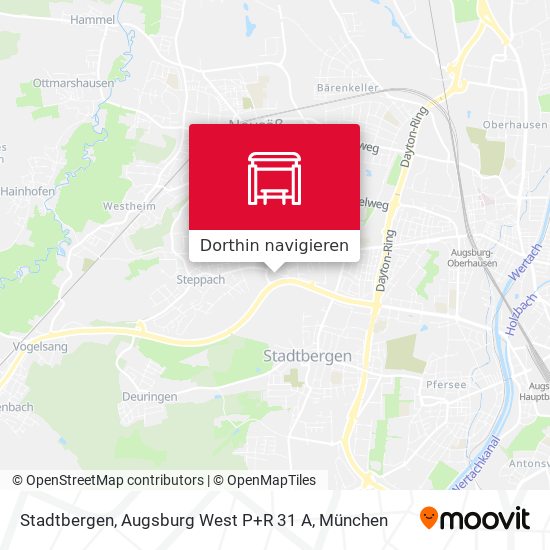 Stadtbergen, Augsburg West P+R 31 A Karte