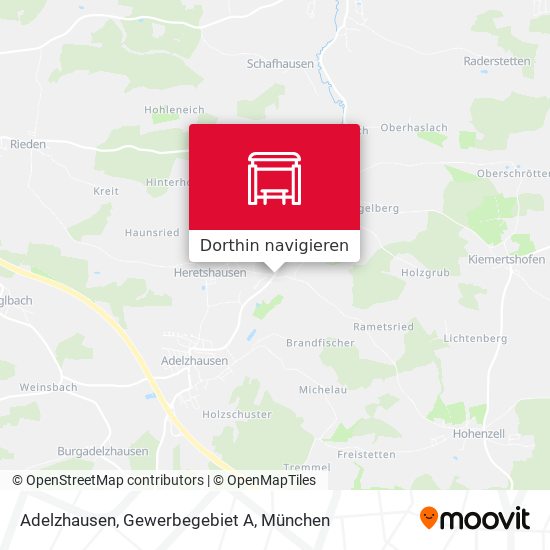 Adelzhausen, Gewerbegebiet A Karte