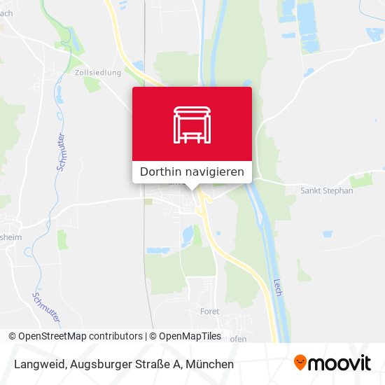 Langweid, Augsburger Straße A Karte