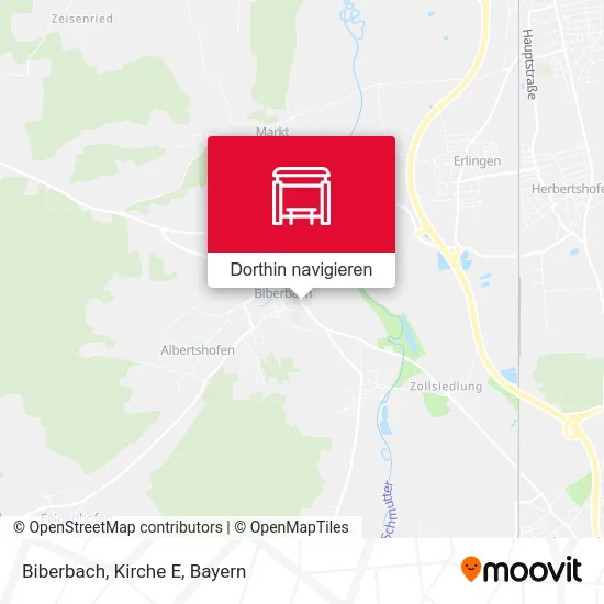 Biberbach, Kirche E Karte