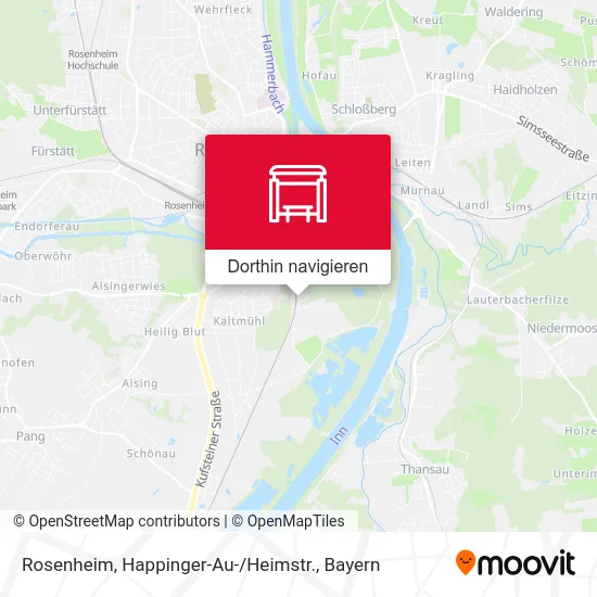 Rosenheim, Happinger-Au- / Heimstr. Karte