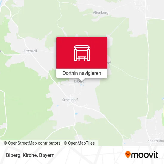 Biberg, Kirche Karte