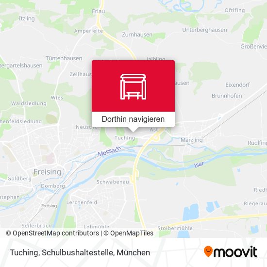 Tuching, Schulbushaltestelle Karte