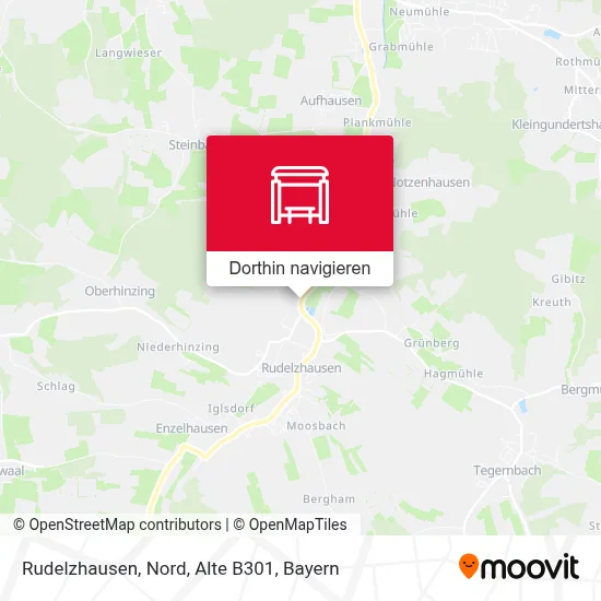 Rudelzhausen, Nord, Alte B301 Karte