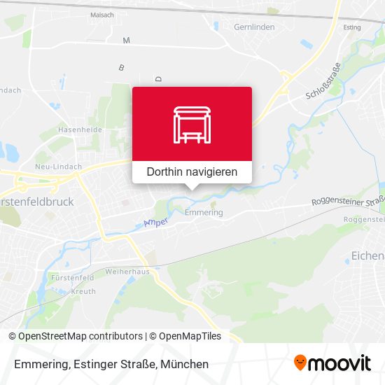Emmering, Estinger Straße Karte