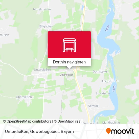 Unterdießen, Gewerbegebiet Karte