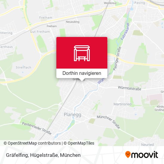 Gräfelfing, Hügelstraße Karte