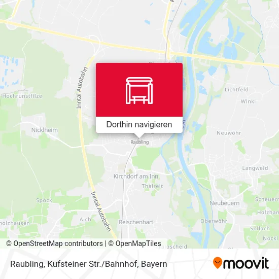 Raubling, Kufsteiner Str. / Bahnhof Karte