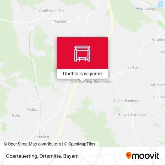 Oberteuerting, Ortsmitte Karte